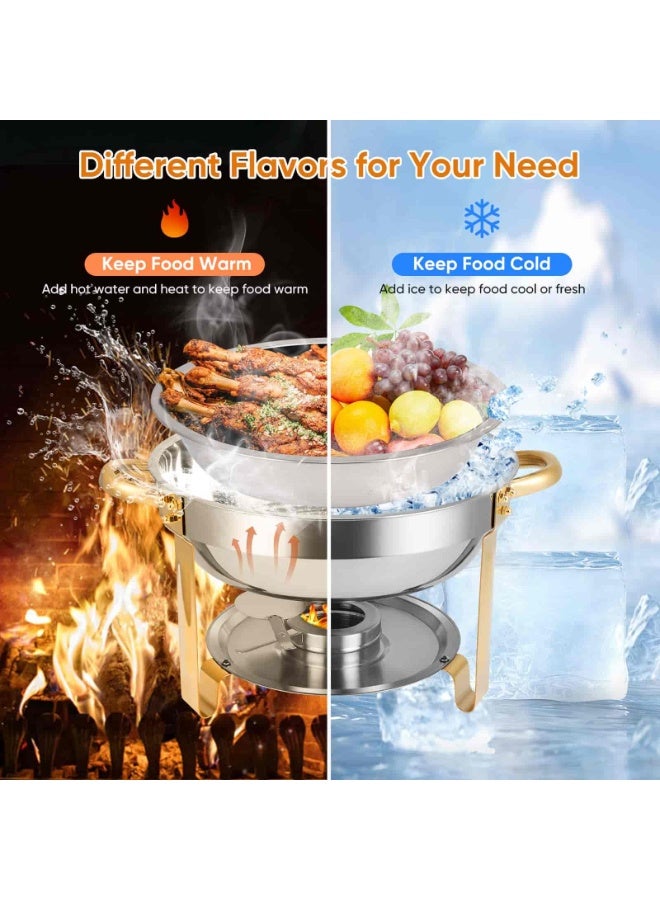 baytella 2PCS Stainless Steel Chafing Dish Buffet Set 4.5L, Food Warmer with Lid Water Tray and Fuel Holder for Parties Catering and Events - Image 2